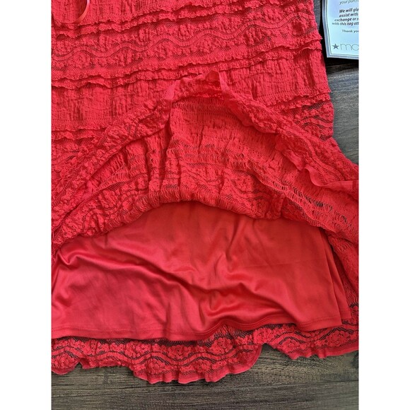 Jessica Howard Women's Flutter sleeves Lace A-Line Dress casual formal Red 14 - Picture 7 of 12